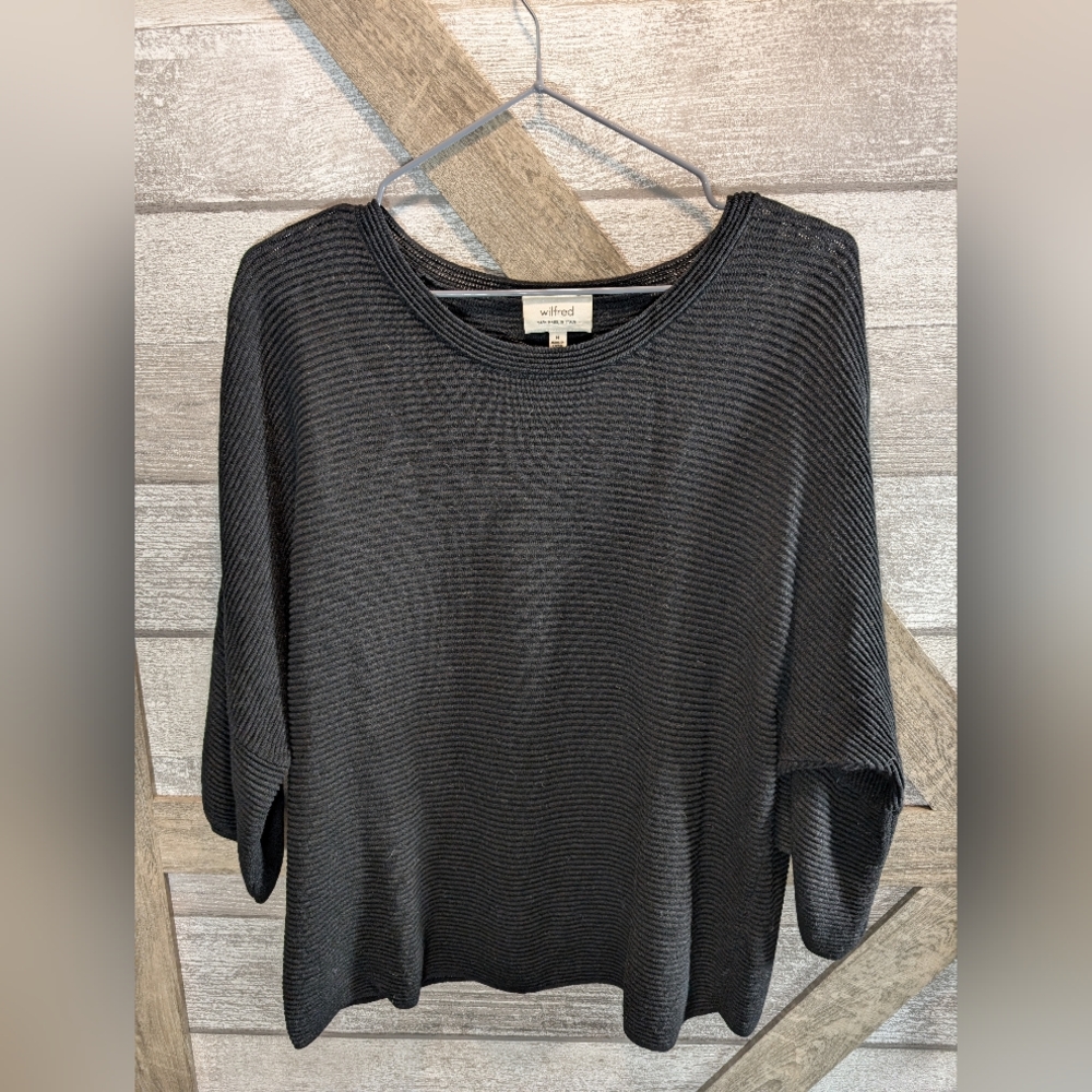 Wilfred Black Blanchard Ribbed Knit Top